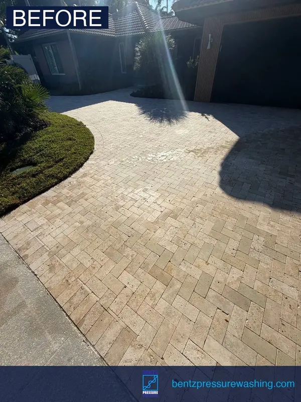 Before paver and driveway cleaning in Fort Lauderdale